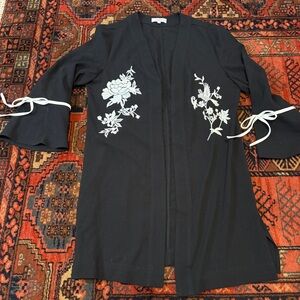 Candies Black Floral Embroidered Jacket